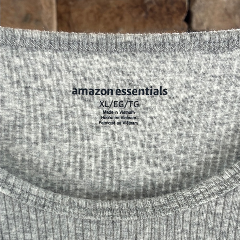 Amazon Essentials Gray Fitted Ribbed Long Sleeve Tee - Picture 2 of 4